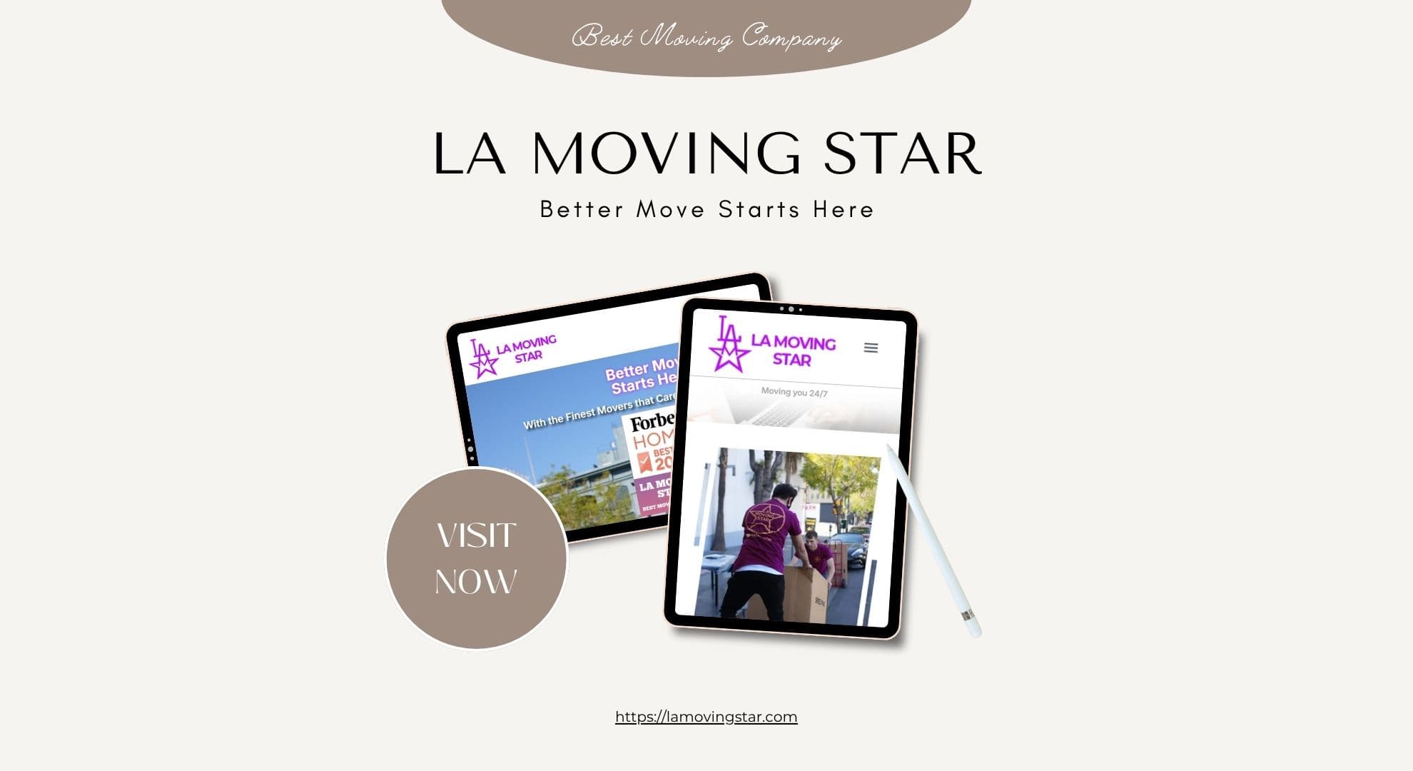 LA Moving Star site pages on additional devices