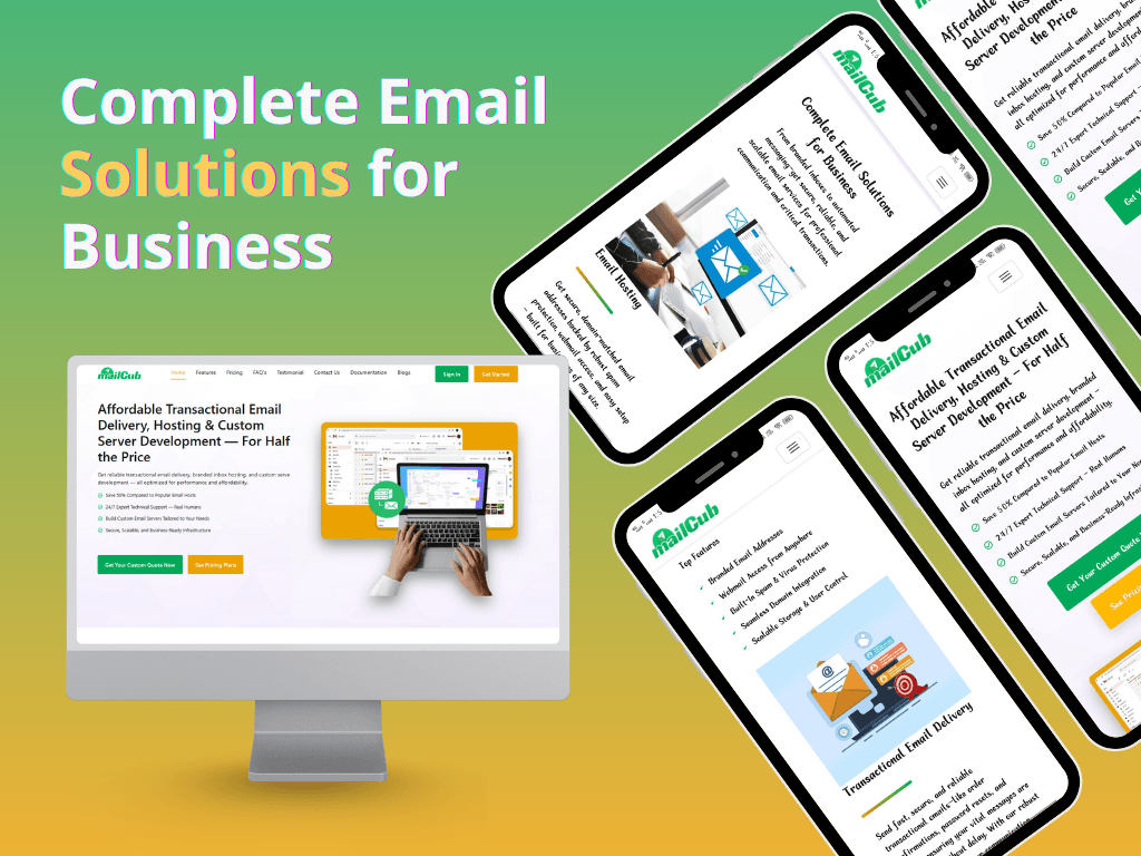 MailCub top-features and transactional-delivery detail pages
