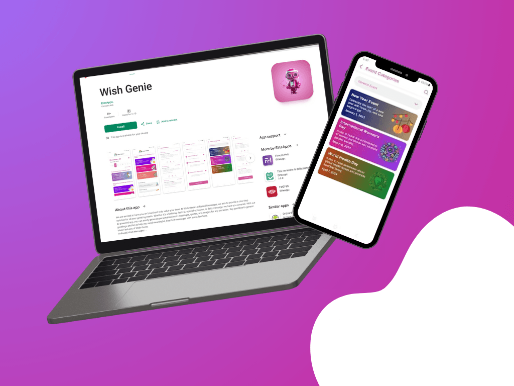 Wish Genie app-store listing: personalised wishes for every occasion