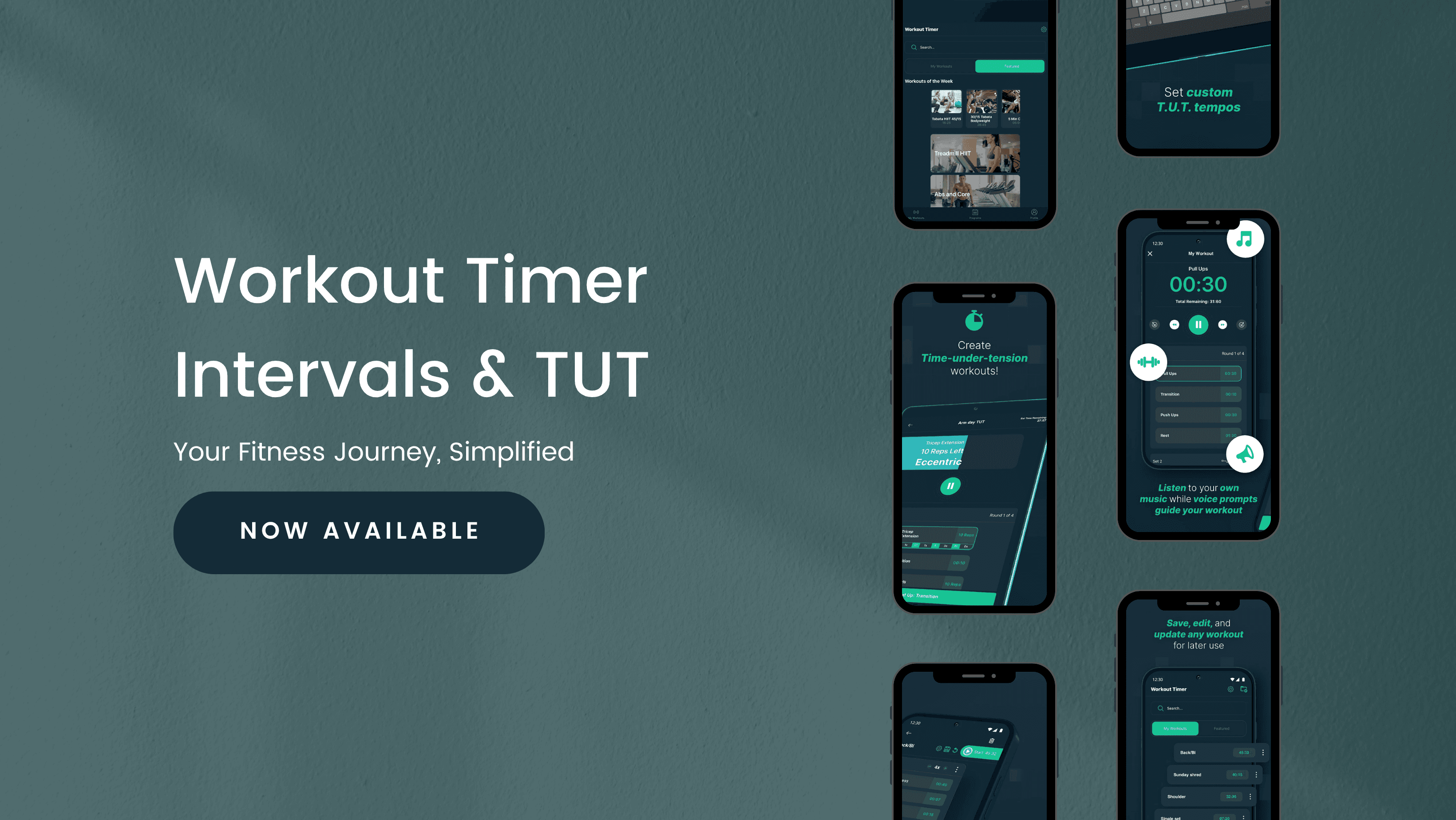 Workout Timer custom time-under-tension tempo settings